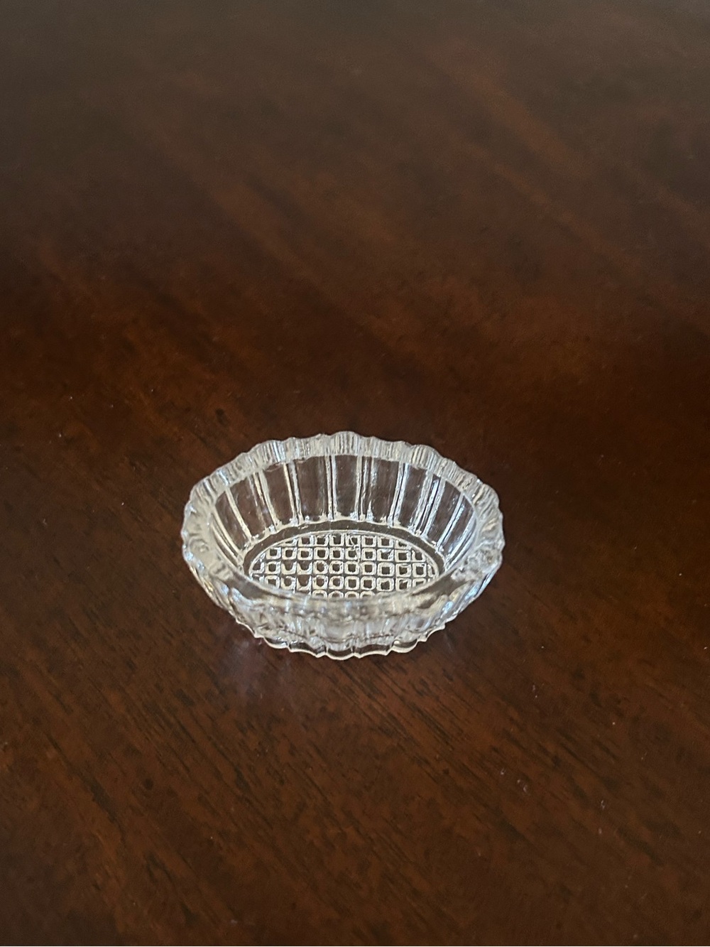 Vintage Clear Pressed Oval Salt Cellar